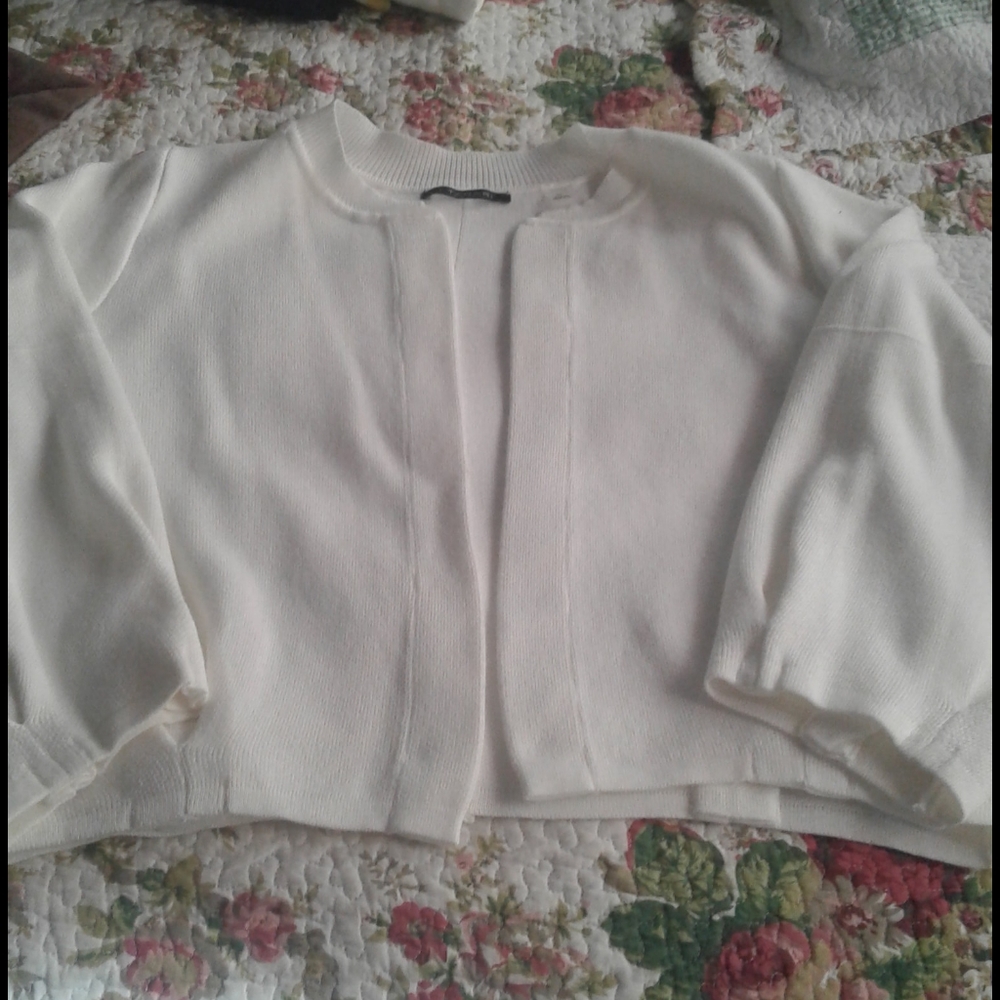 White cardigan